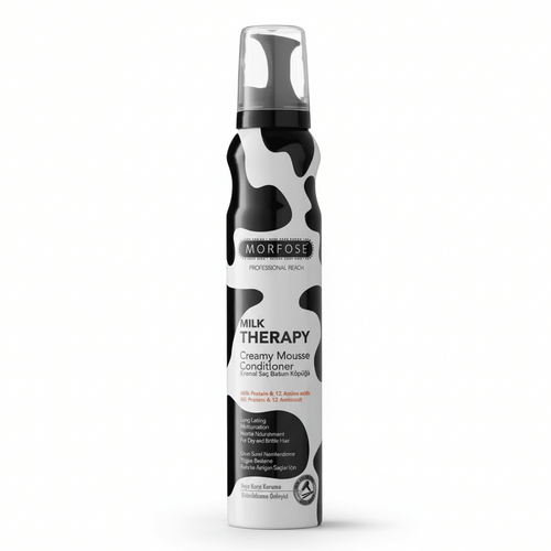 Morfose Milk Therapy Creamy Mousse 200ml – Flexible Hold & Curl Definition for Colored Hair