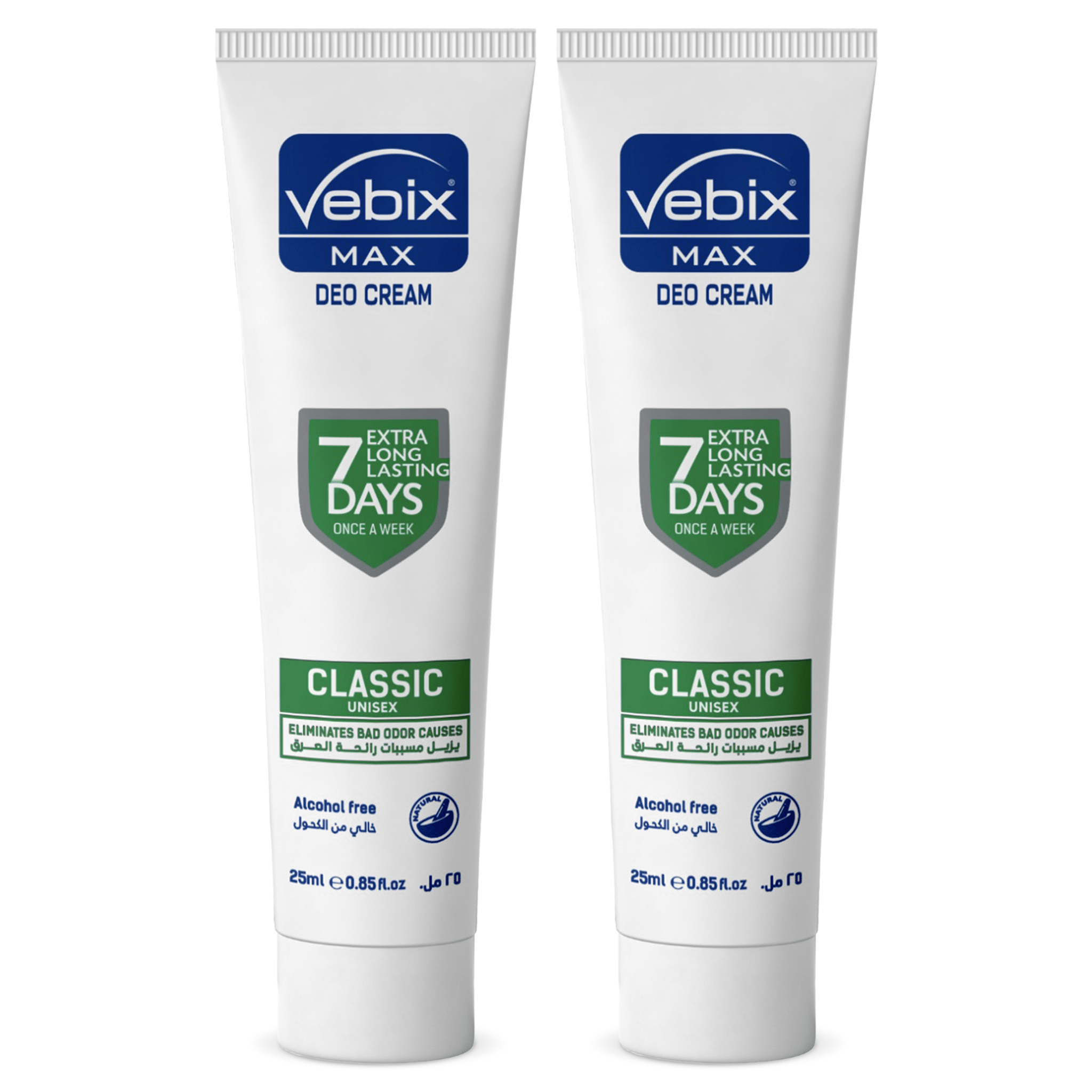 باقة فيبكس ماكس كريم مزيل لرائحة العرق للنساء والرجال – كلاسيك – عبوتان × ٢٥ مل - SabaShop.com